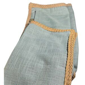 Stratford Home Throw Pillow Covers Braided Jute Trim Sea Foam Green Gray Coastal